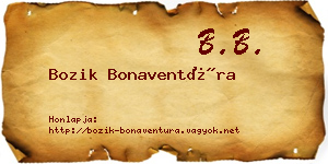Bozik Bonaventúra névjegykártya